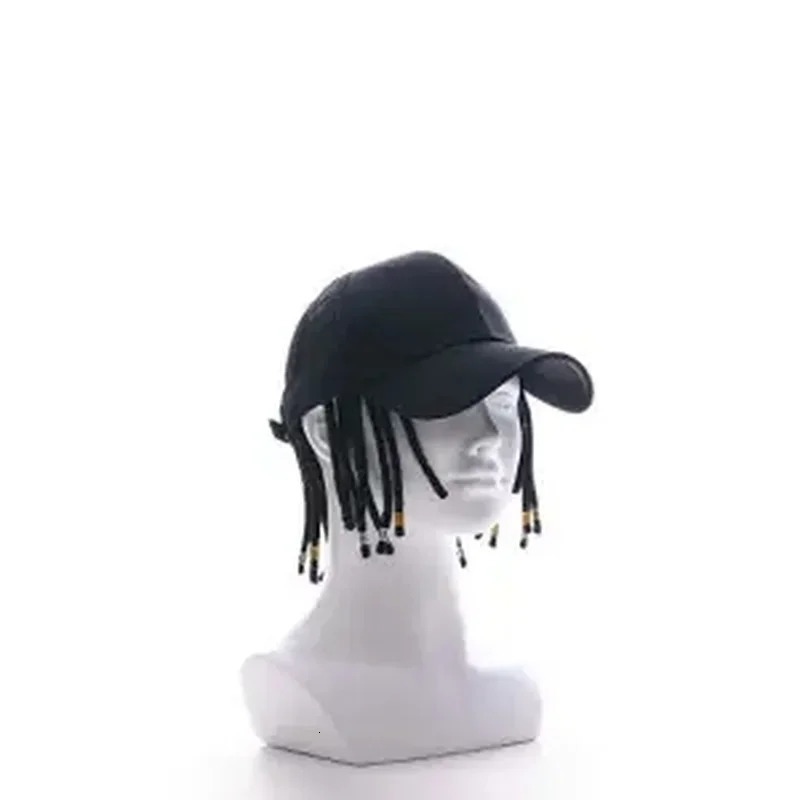Reggae Rap Cold Hat Mens Hip Hop Knitted Hat Fear Hat Mens Lock Wig Zipper Fashion Punk Beanies Mens 240924