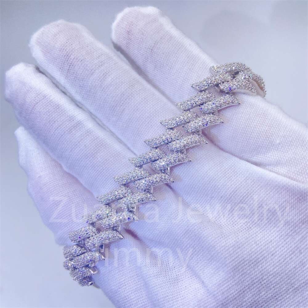 16mm Width Vvs Moissanite Diamond Hiphop Men Bling Bracelets Diamond Men