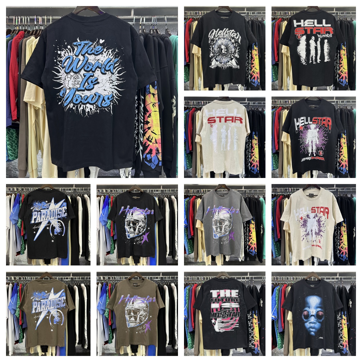 hellstar shirt Mens T-Shirts Hip Hop Y2K Designer HELLSTAR Online Graphic Printing Oversized Round Neck Tshirt Gothic Short Sleeve Tops