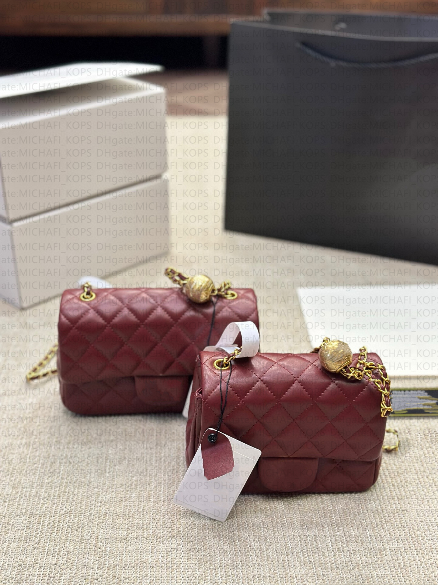 7A New Arrival Golden Ball Bag Women Crossbody Bag Diamond Plaid Chain Bag Luxury Designer