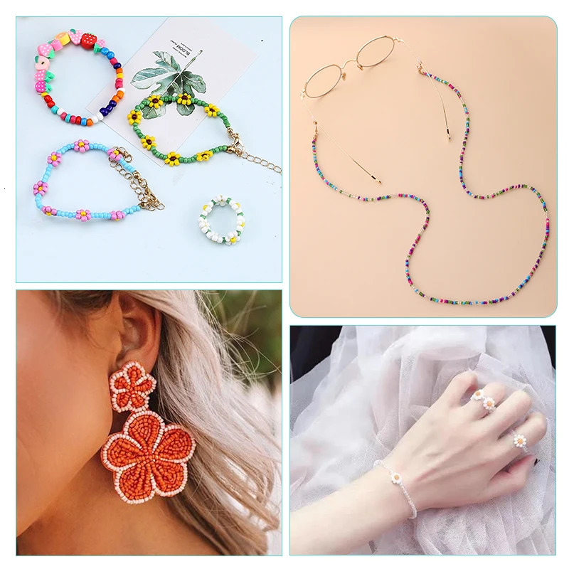 2mm Glass Seed Beads Set Jewelry Making Beads Kit Bracelets Necklace Ring Making Kit For DIY Art Handmade Craft 20000pcs 231229