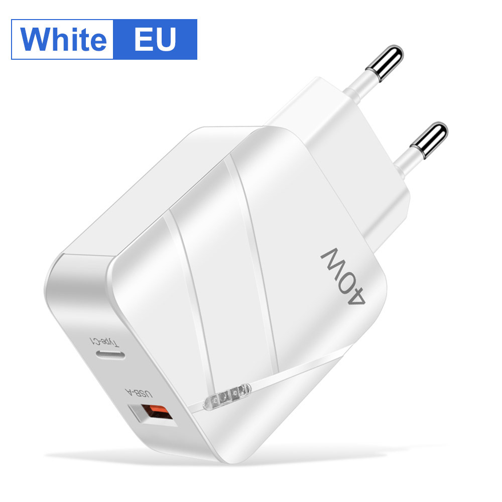 Fast Quick Charging 40W 3A USB C Wall Charger Portable Power Adapters For Ipad 2 3 4 Iphone 14 15 Samsung Xiaomi Huawei Htc Android phone