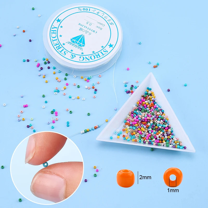 2mm Glass Seed Beads Set Jewelry Making Beads Kit Bracelets Necklace Ring Making Kit For DIY Art Handmade Craft 20000pcs 231229