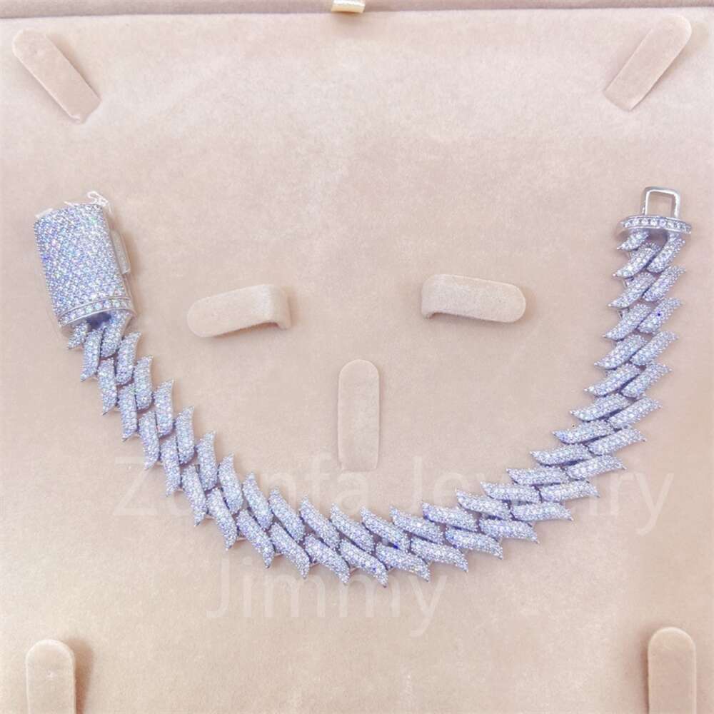 16mm Width Vvs Moissanite Diamond Hiphop Men Bling Bracelets Diamond Men