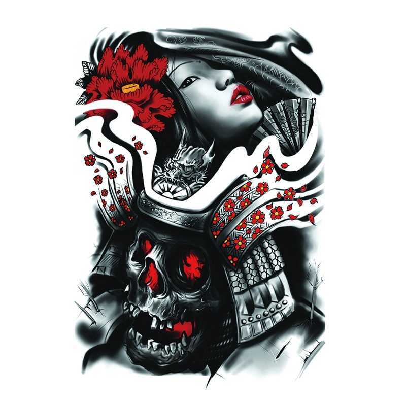 Full back tattoo with large pattern, photo, water transfer printing, waterproof sticker, Japanese ukiyoe Prajnaparamita sticker