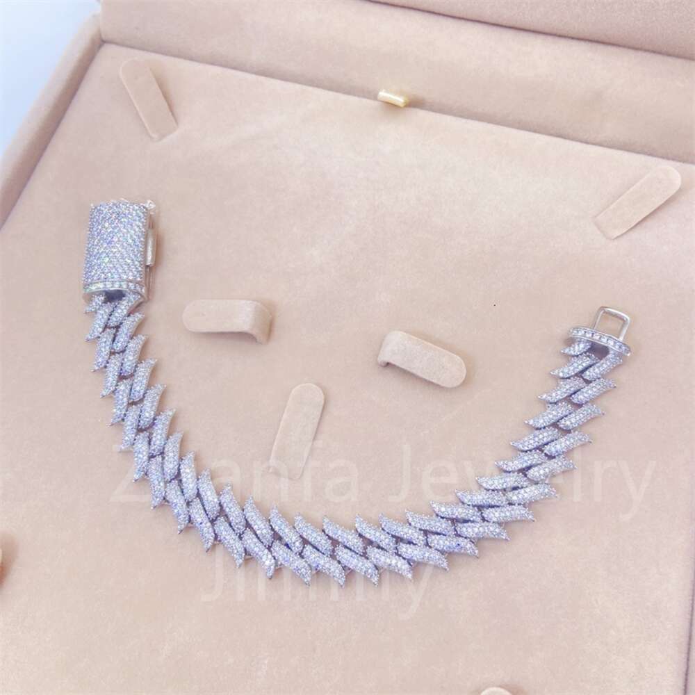 16mm Width Vvs Moissanite Diamond Hiphop Men Bling Bracelets Diamond Men