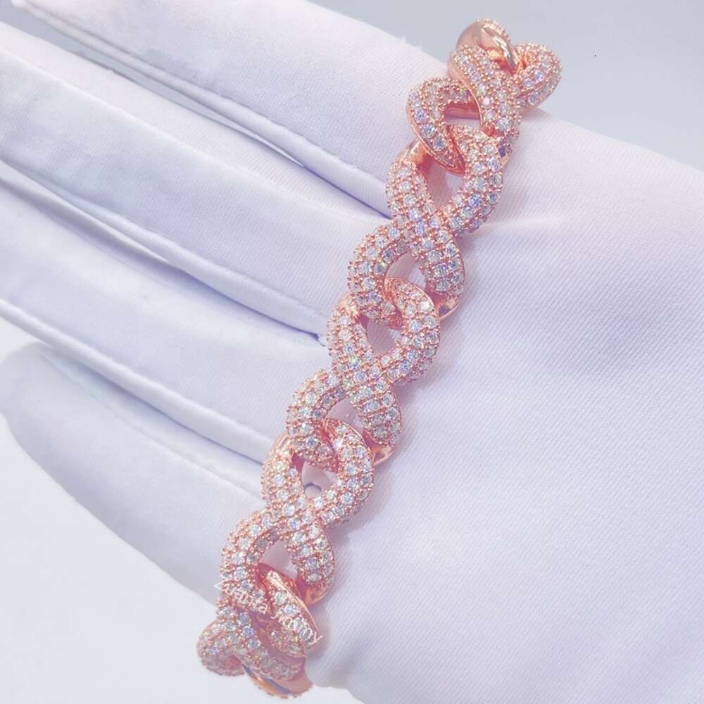 Ready to Ship Iced Out Infinity Style Vvs Moissanite Cuban Link Hip Hop Jewelry Cuban Bracelet
