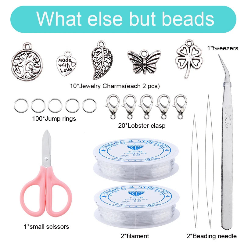 2mm Glass Seed Beads Set Jewelry Making Beads Kit Bracelets Necklace Ring Making Kit For DIY Art Handmade Craft 20000pcs 231229