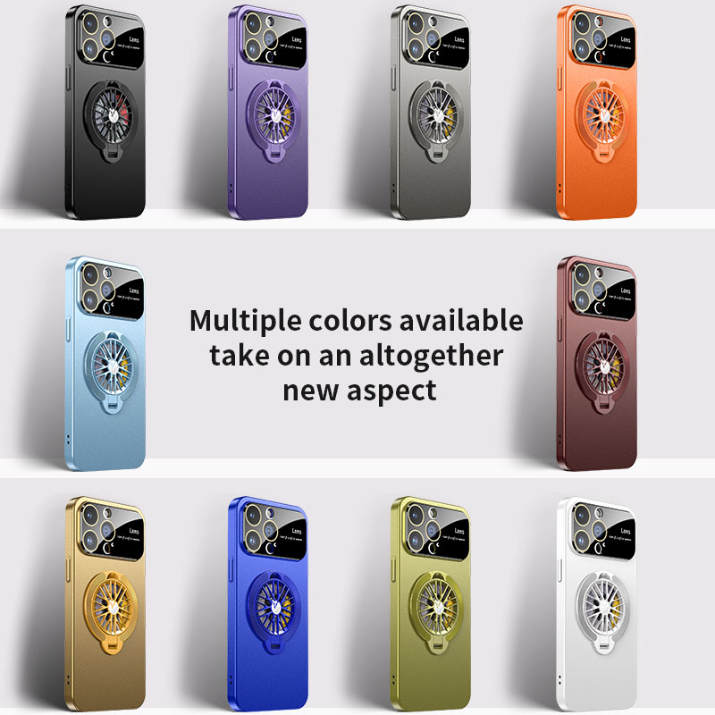 Luxury 360 Rotation Gyroscope Gyro Fold Bracket Magnetic Stand Large Windows Camera Lens Protection Shockproof Cover Case For iPhone 15 14 13 12 11 Ma