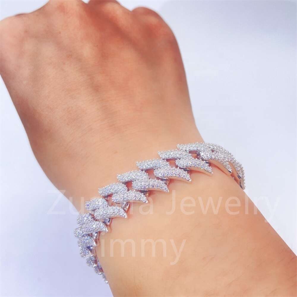 16mm Width Vvs Moissanite Diamond Hiphop Men Bling Bracelets Diamond Men