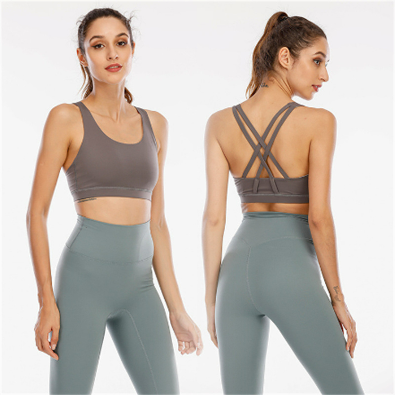 Flow Y-Shaped Back Yoga Bra with Chest Pad Soft Sports Bras Solid Color Racerback Bra Sexy Underwear