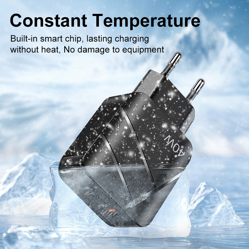 Fast Quick Charging 40W 3A USB C Wall Charger Portable Power Adapters For Ipad 2 3 4 Iphone 14 15 Samsung Xiaomi Huawei Htc Android phone
