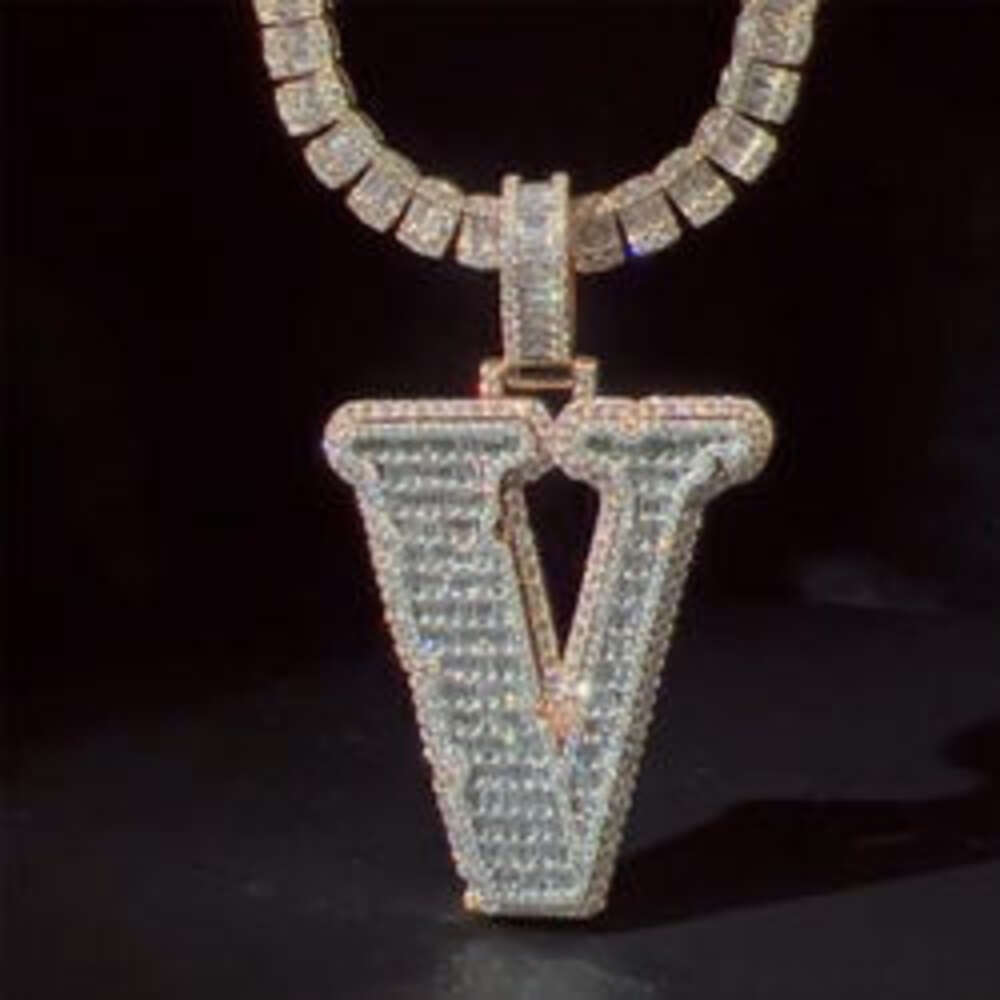 Custom pendant Hip Hop Full Iced Out S925 Brass Two-tone Moissanite Diamond Zircon Letter Customized With Own Pendant