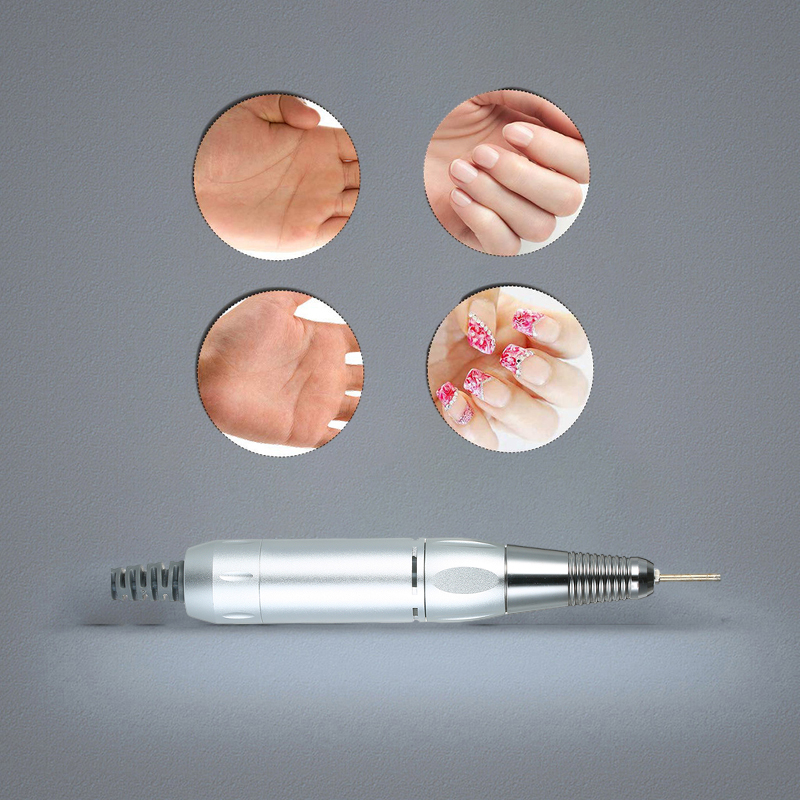 Electric Nail Art Drill Pen Professional Handle File Polish Grind Machine Handpiece Manicure Pedicure Tool 25