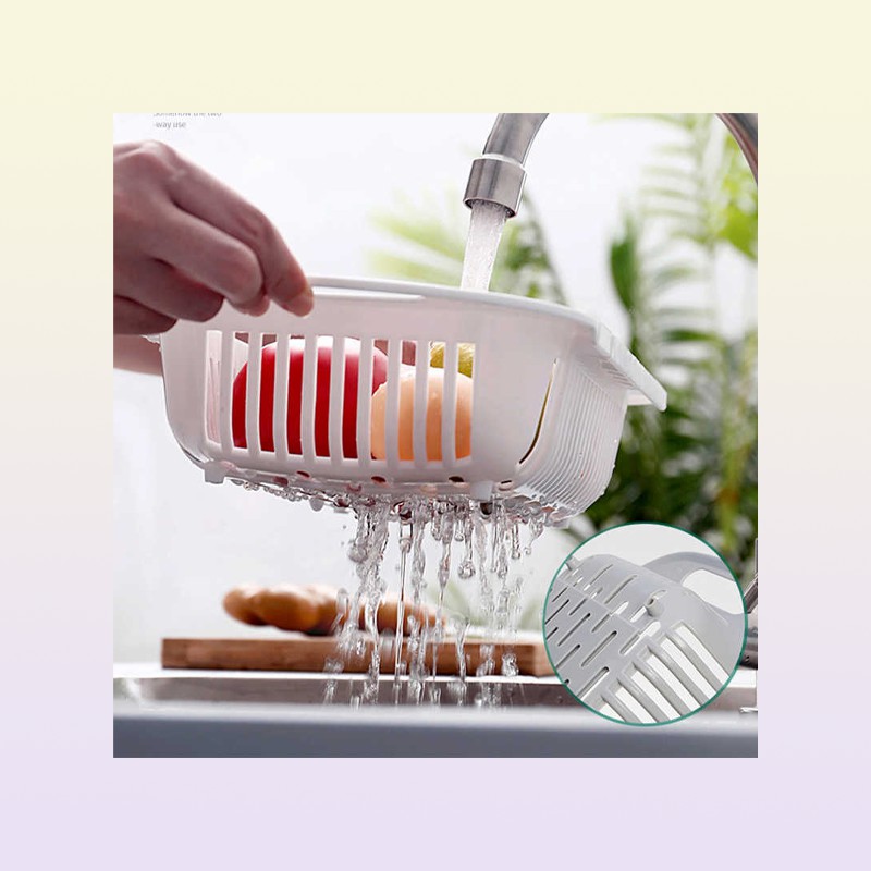 Retractable Kitchen Foldable Sink Drainer Plastic Filter Dish Rack Flexible Drain Basket Drainer Folding Vegetable Drain Basket 219936161