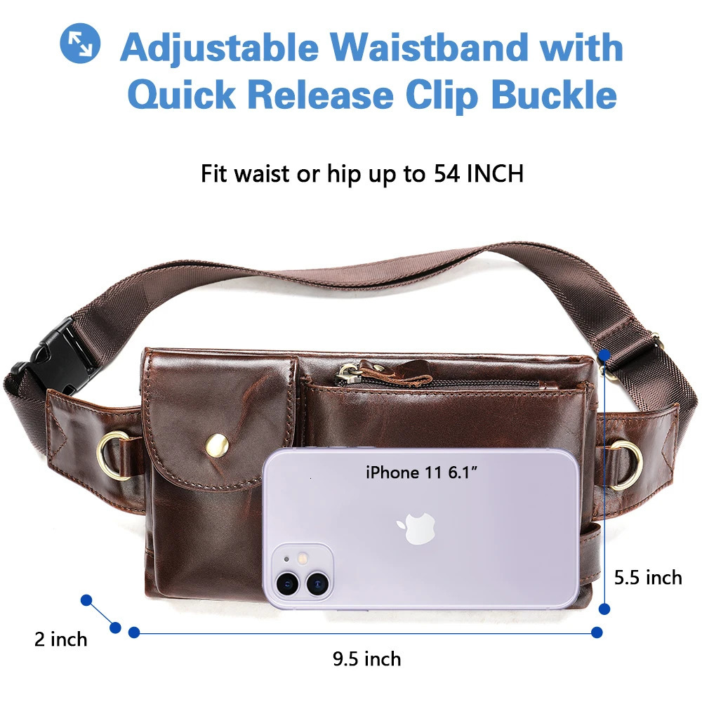 WESTAL Genuine Leather Waist Packs Men Waist Bags Fanny Pack Belt Bag Phone Bags Travel Waist Pack Male Small Waist Bag Leather 231229