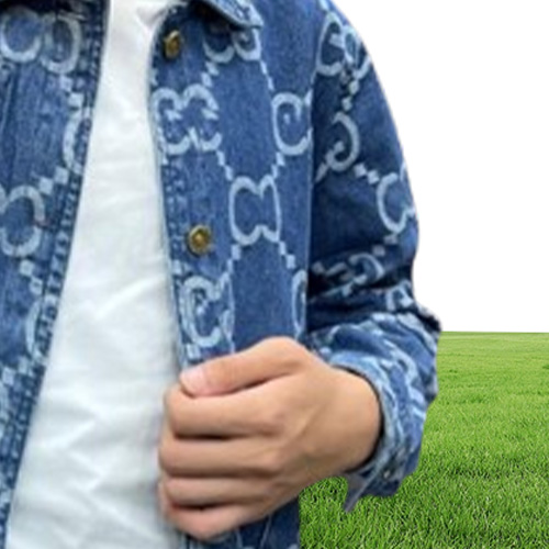 Spring Quality Men039s pluz size Jackets Mens denim lapel windbreaker Womens Designers casual fashion jean printed double lette