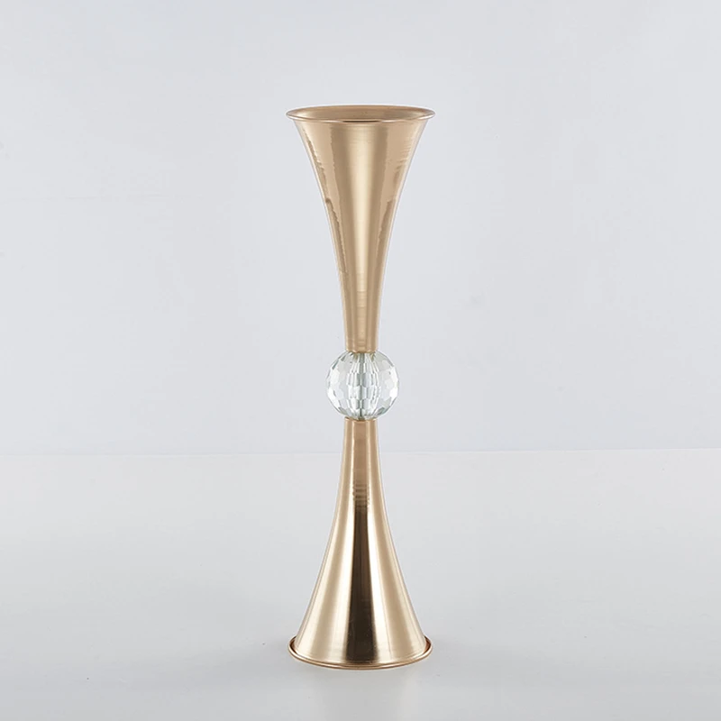 Gold Vases Metal Flowers Pot Wedding Centerpieces Event Flower Road Lead For Home Hotel Decoration 10 PCS/ Lot