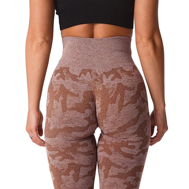 Camo Seamless Yoga Leggings Women Athletic Exercise Fitness Butt Lift Booty Sport Pants High Waist Gym Tights Workout Activewear 240102