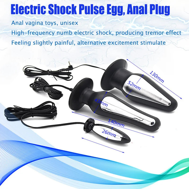 !Electric Shock Anal Butt Plug Anus Vagina Expand Dildo Vibrator for Women Men Estim Prostate Massage Bdsm Toy on Couple Sex 240102