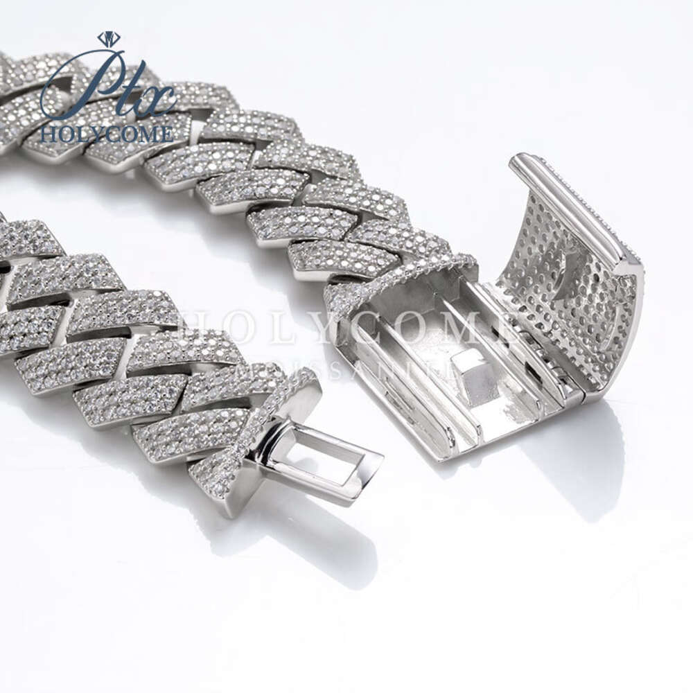necklace moissanite chain GRA 925 Silver Ice Out 12mm 15mm 18mm 20mm VVS Diamond Cuban Link Chain Mens Moissanite Rapper hip hop chain Cuban Link