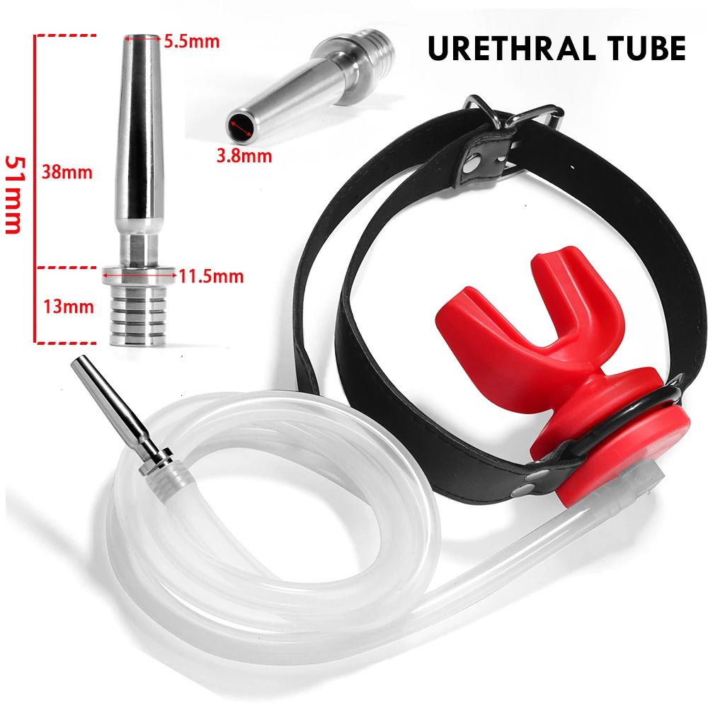 Piss Urinal Flow into Mouth Gag Urethral Catheter Bondage Fetish Harness Slave BDSM Adult Games Sex Toys for Men Gay Shop 240102