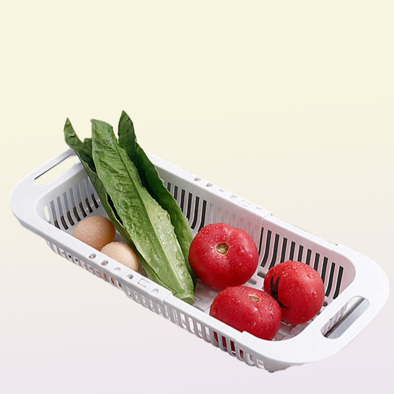 Retractable Kitchen Foldable Sink Drainer Plastic Filter Dish Rack Flexible Drain Basket Drainer Folding Vegetable Drain Basket 219936161