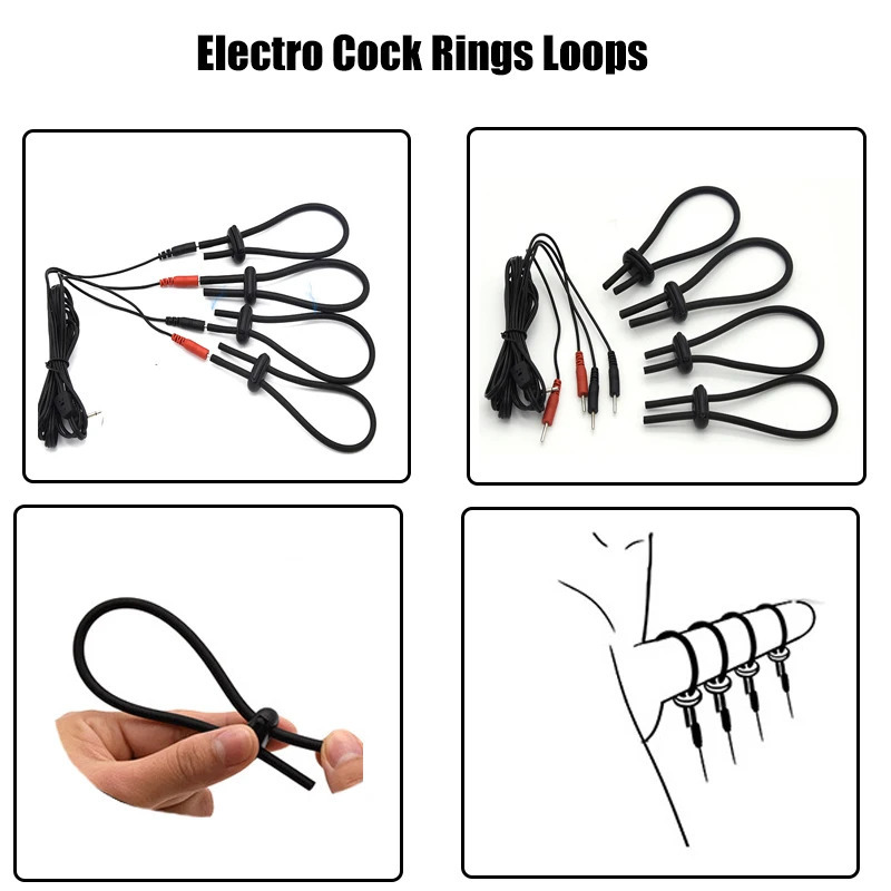 Electro Shock Penis Ring SM Testicle Electrical Stimulate Therapy Massage Pad Extender Enlargement Sex Toy Men Masturbator 240102