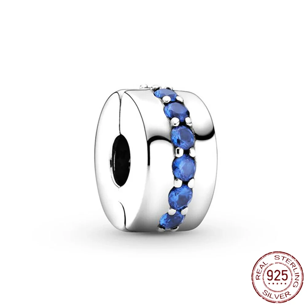 Silver Bead Charm Shining Clip Bead Charm Suitable for Original Charm Silver Bracelet Women' DIY Jewelry Free Shipping