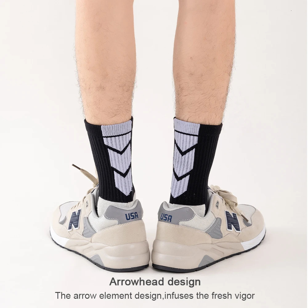 5 PairsLot Socks men ANTI SLIP Football Mid Calf NonSlip Soccer Sport Cycling Sports Mens Sock EU3845 240102