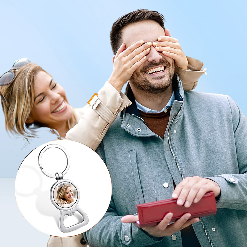 10 Pieces Sublimation Blank Beer Bottle Opener Keychain Metal Heat Transfer Corkscrew Key Ring Household Kitchen Tool 8640681