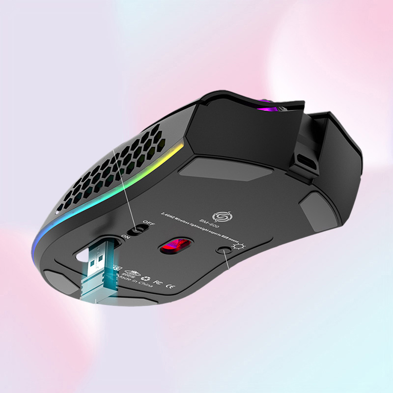 Mice Rechargeable USB 24G Wireless RGB Light Honeycomb Gaming Mouse for Desktop PC Computers Notebook Laptop Mice Mause Game