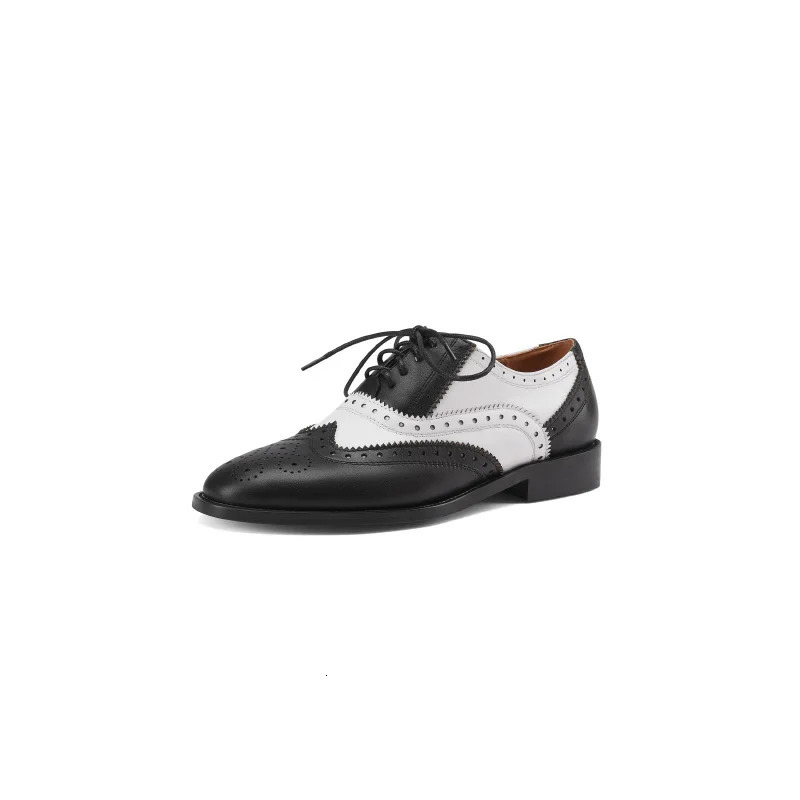 spring autumn Women pumps natural leather 22-26.5cm cowhidepigskinsheepskin full leather Retro brogues women shoes 240102