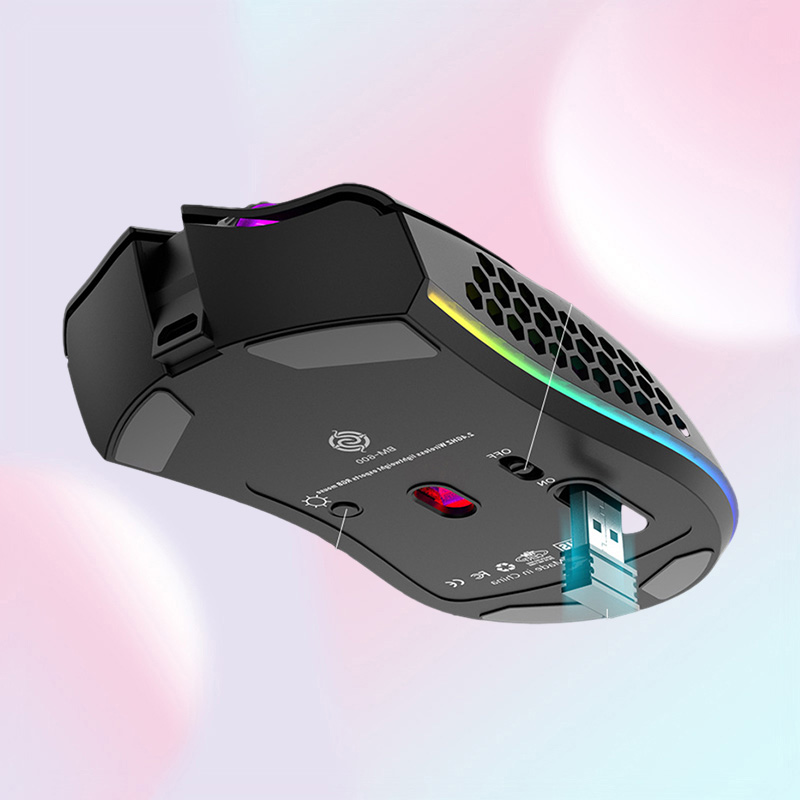 Mice Rechargeable USB 24G Wireless RGB Light Honeycomb Gaming Mouse for Desktop PC Computers Notebook Laptop Mice Mause Game