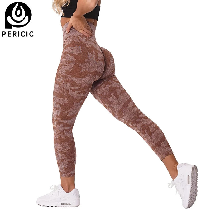 Camo Seamless Yoga Leggings Women Athletic Exercise Fitness Butt Lift Booty Sport Pants High Waist Gym Tights Workout Activewear 240102