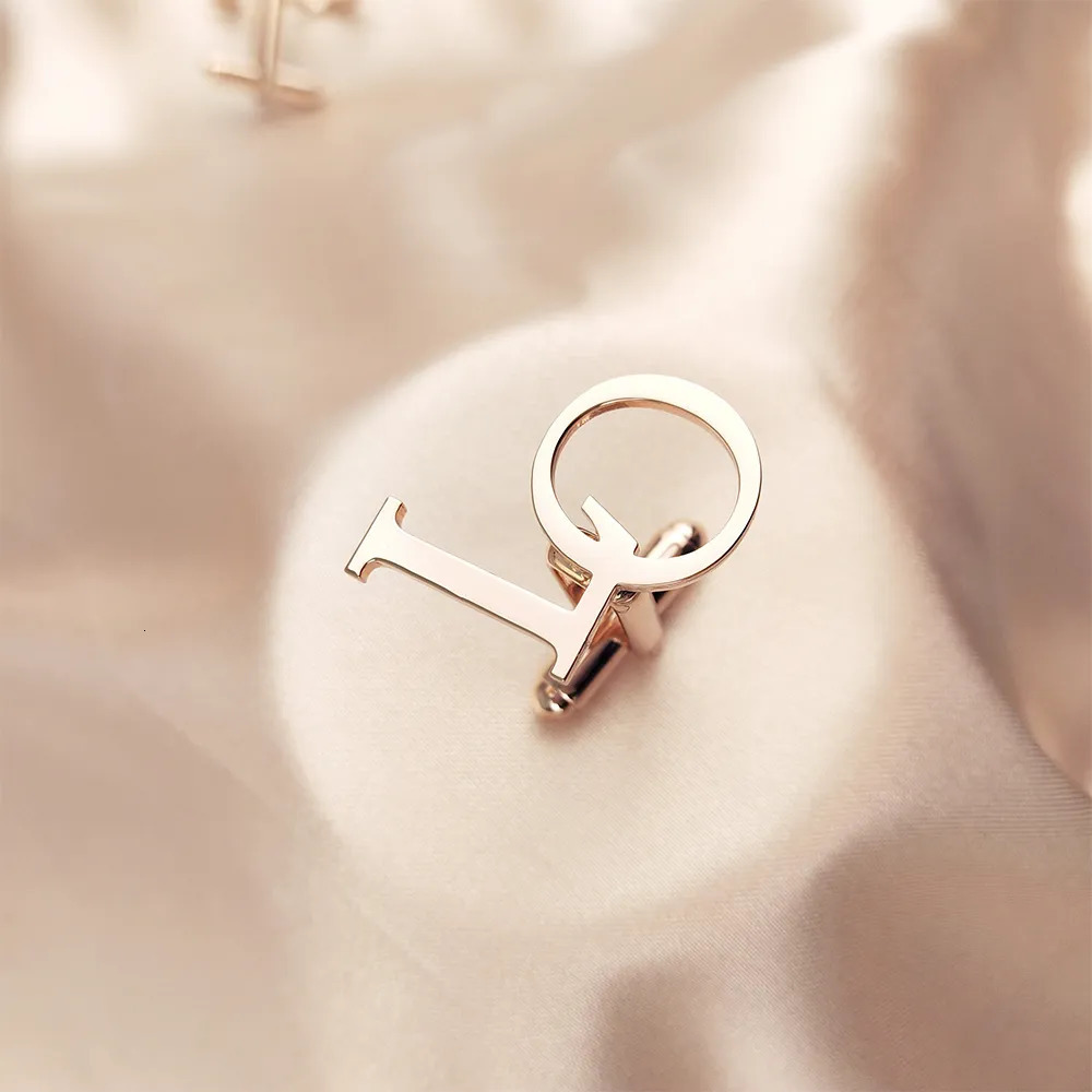 Tangula Custom Cufflinks for Groom Stainless Steel Men's Initials Cufflinks Personalized Wedding Man Jewelry Gift 231229