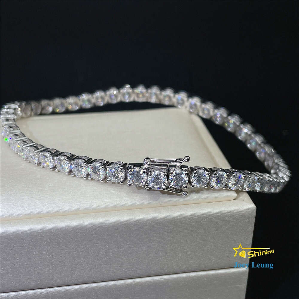 necklace moissanite chain 38.4cwt 4mm Vvs Lab Diamond Hip Hop Jewelry Bling Iced Out 18k Solid Gold Tennis Bracelets