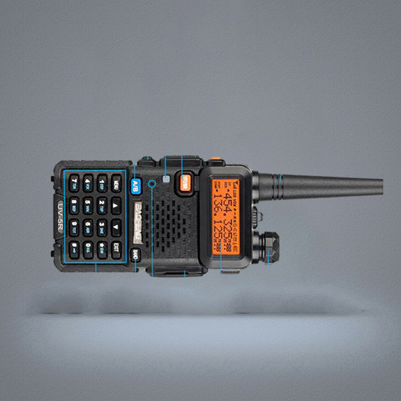 BAOFENG Walkie Talkie 15quot LCD 5W 136174MHz 400520MHz Dual Band with 1LED Flashlight Blacka52