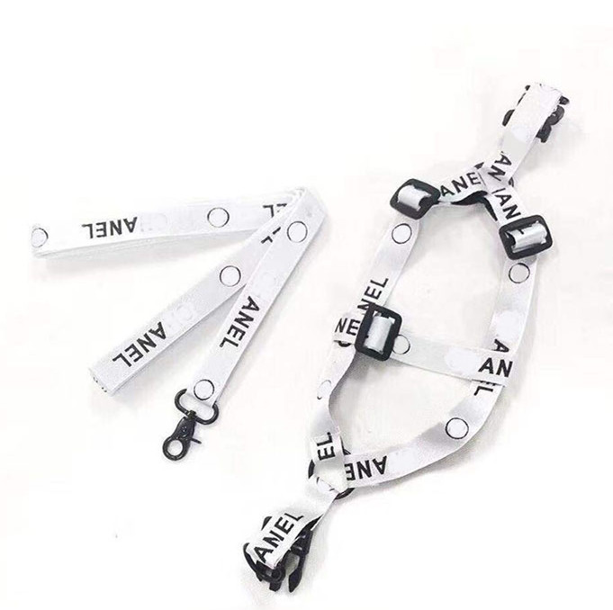 Designer Black and White Classic Pet Chest Strap Collar Traction Rope 3pcs Set corgi Dog Schnauzer Cat outdoor dog walking supplies Leashes