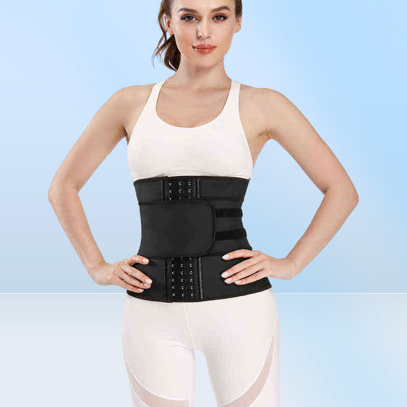 Newest Product Women Waist Shapers Latex Cincher Waist Trainer Sheathe Corset 9 Steel Boned Sport Girdle Slimming Belt T22080