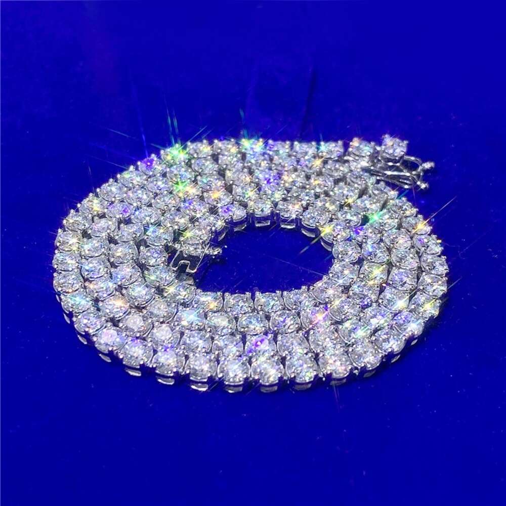 necklace moissanite chain Hot Selling Solid Gold Classic Necklace Chain Vvs Moissanite Mens Tennis