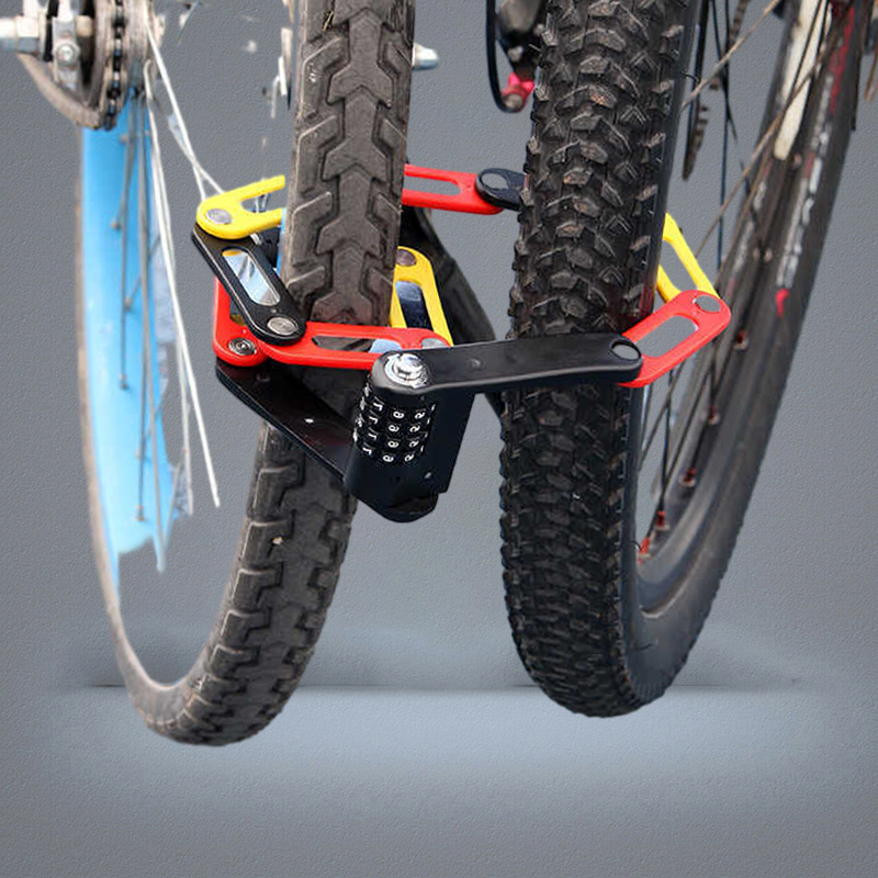 ULAC 4 Digit Combination Password Bicycle Lock Folding Bike Steel Safety For Bikes Antitheft Security P0824