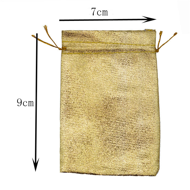 Adjustable Jewelry Bag Packing Gold Silver Color Drawstring Bag Drawable Cloth Bags Wedding Gift Bags & Pouches 7x9cm 9x12cm 10x15cm 13x18cm