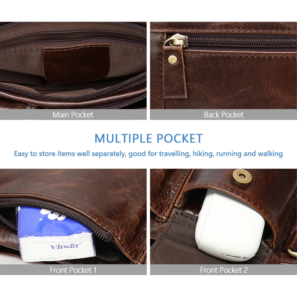 WESTAL Genuine Leather Waist Packs Men Waist Bags Fanny Pack Belt Bag Phone Bags Travel Waist Pack Male Small Waist Bag Leather 231229