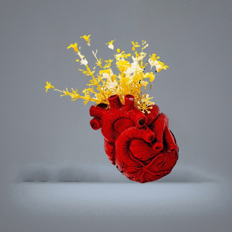 Heart flower pot silicone mold handmade diy production plaster mold resin chocolate candle food grade baking mold 2201174794117