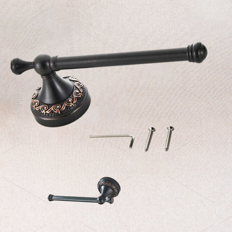Toilet Paper Holders Roll Holder Retro Black Bronze Towel Bar Brass Material Without Cover Simple3052072