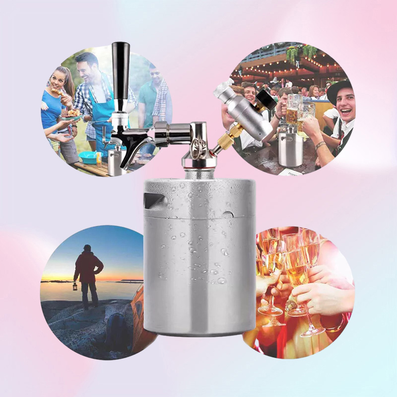 Home Wine Making Machines 2L36L Stainless Steel Beer Mini Keg Air Pressure Faucet Can Barrel Wine Brewing Tool Bar Nightclub Resta