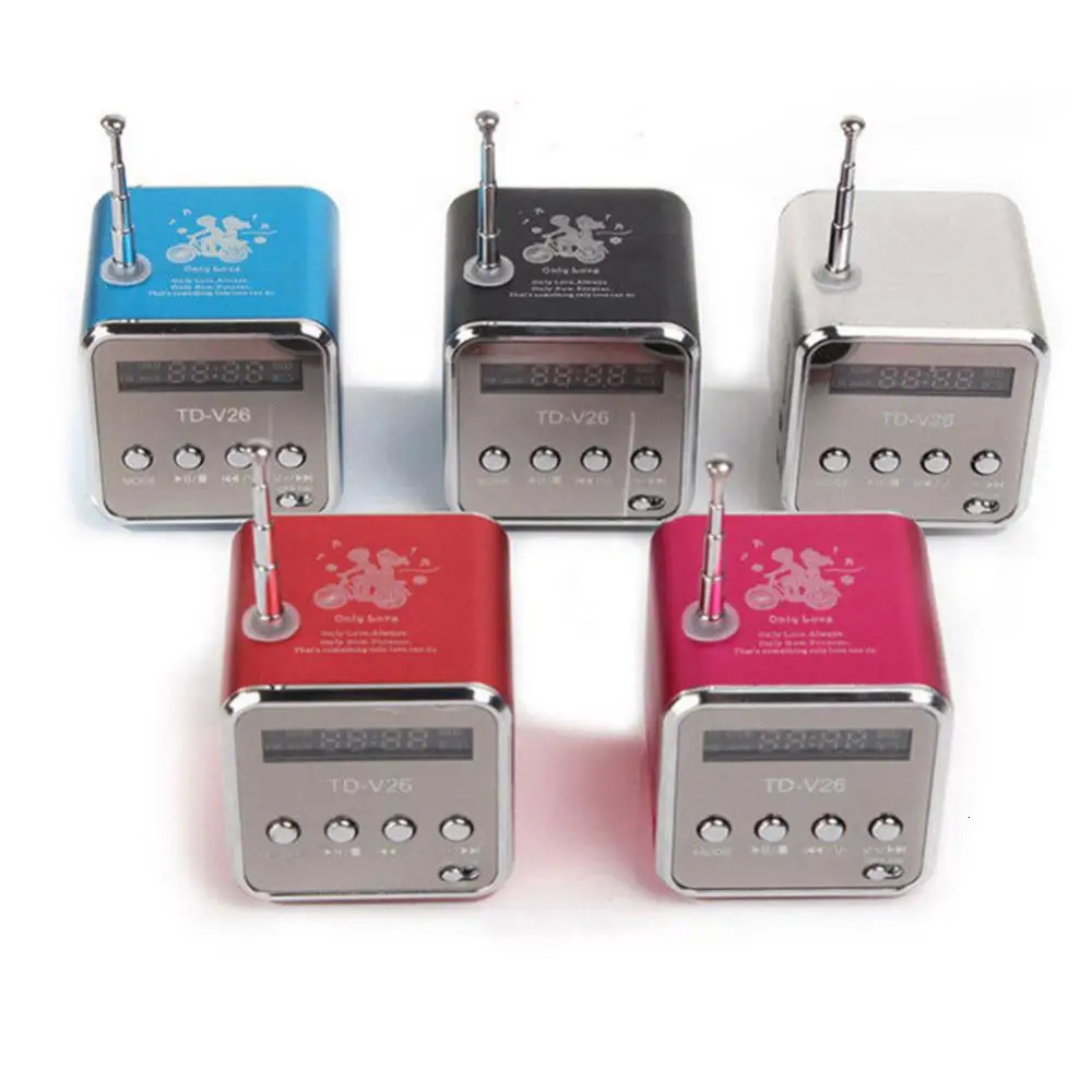 TD-V26 Mini Radio Receiver Bluetooth Wireless Speakers Digital FM Radio For PC Phone Mp3 Music Player Support Micro SD Card 240102