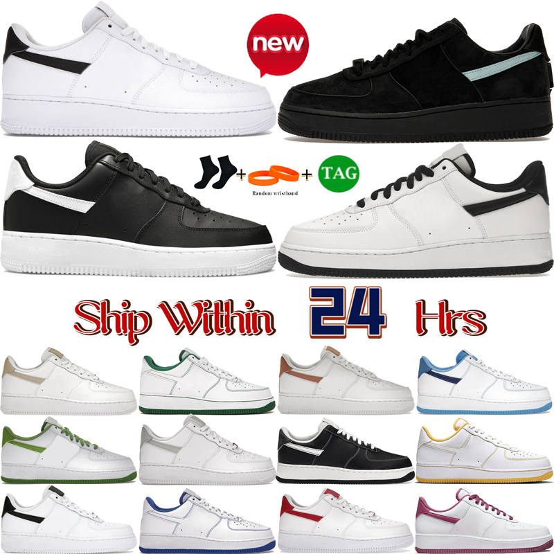 Mens 1 low running shoes 07 White Black Pebbled Leather Essential Beige Chlorophyll Gold Pine Green Viotech Light Bordeaux Orange womens designer sneakers trainers