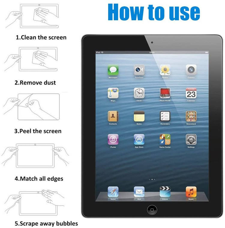 0.3mm 9H Hardness HD Tempered Glass Screen Protector Film For iPad 10th Air 10.9 12.9 Pro 11 13 2024 Air4 10.2 10.5 9.7 Mini 2 3 5 6 Table Gass Film i